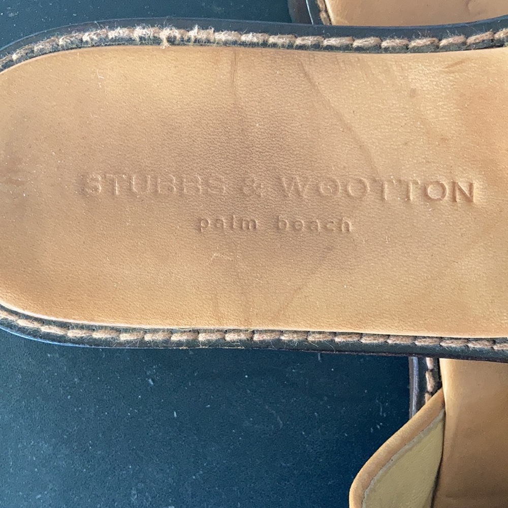 Stubbs & Wootton Black Slides 9.5 - Picture 4 of 6